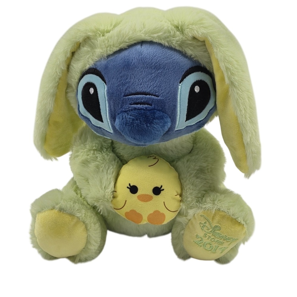 Disney 2019 Stitch Easter Plush Bunny Eggstraterrestrial 11" Disney Store Lime